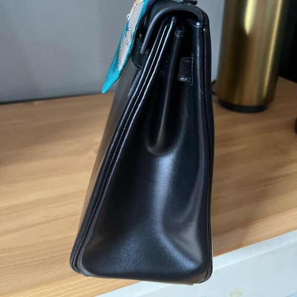 Wirkin Designer Inspired Black Box Smooth Leather 32 CM Bag - Picture 11 of 13